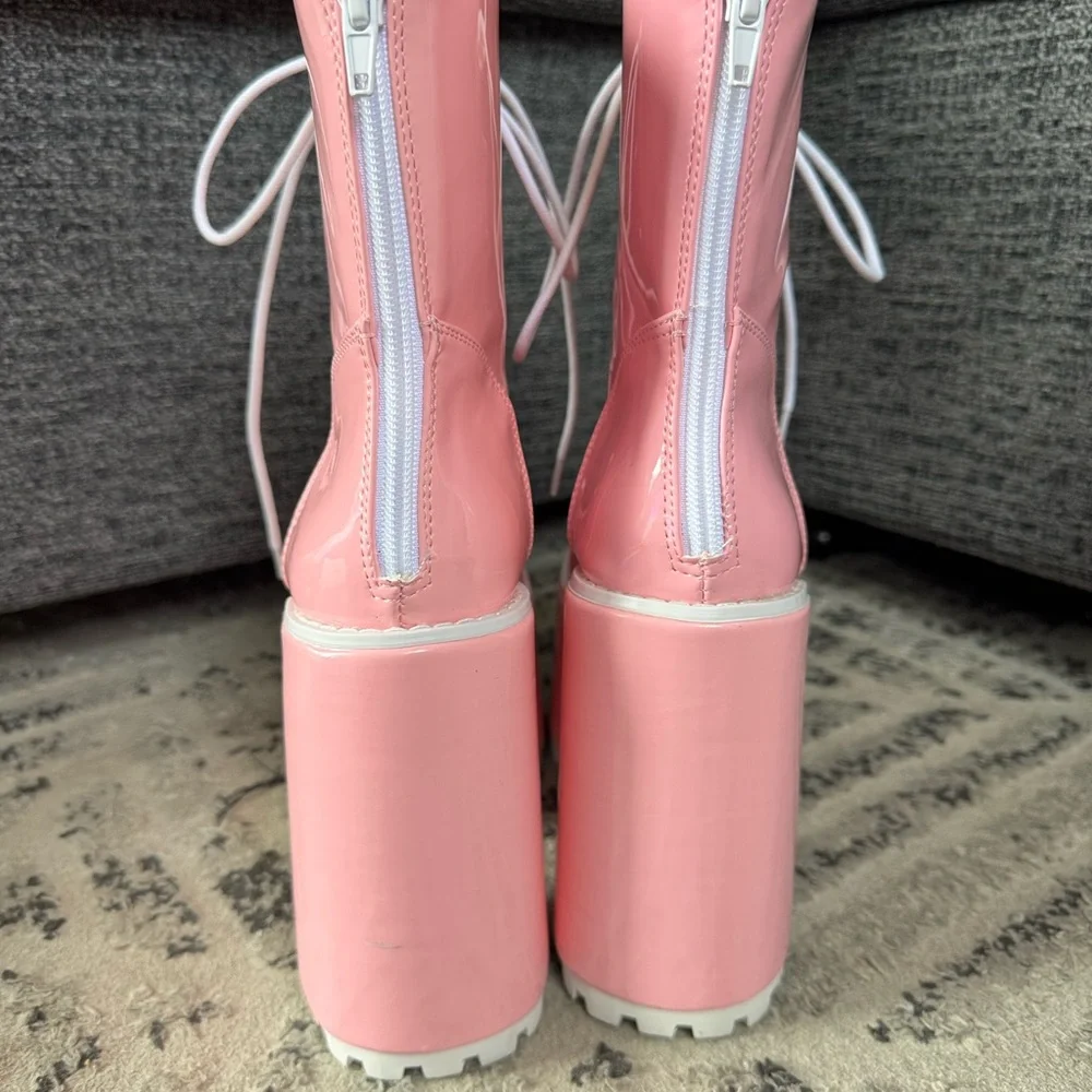 & Other Stories Pink Platform Lace-Up Shoes - Picture 3 of 7